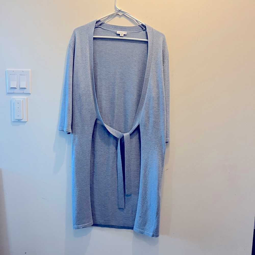 Duster sweater light blue with tie